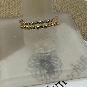 Marlyn Schiff Arielle Dual Bands Elegant Gold-Tone Adjustable Ring